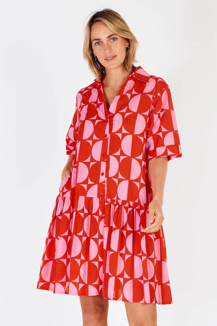 Dress - Ottowa Button  in Cotton Voile