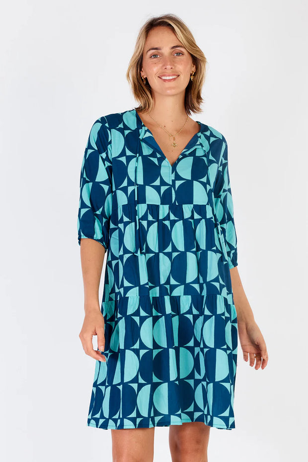 Dress - Ottowa in Lagoon in Cotton Voile