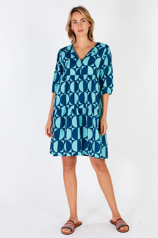 Dress - Ottowa in Lagoon in Cotton Voile