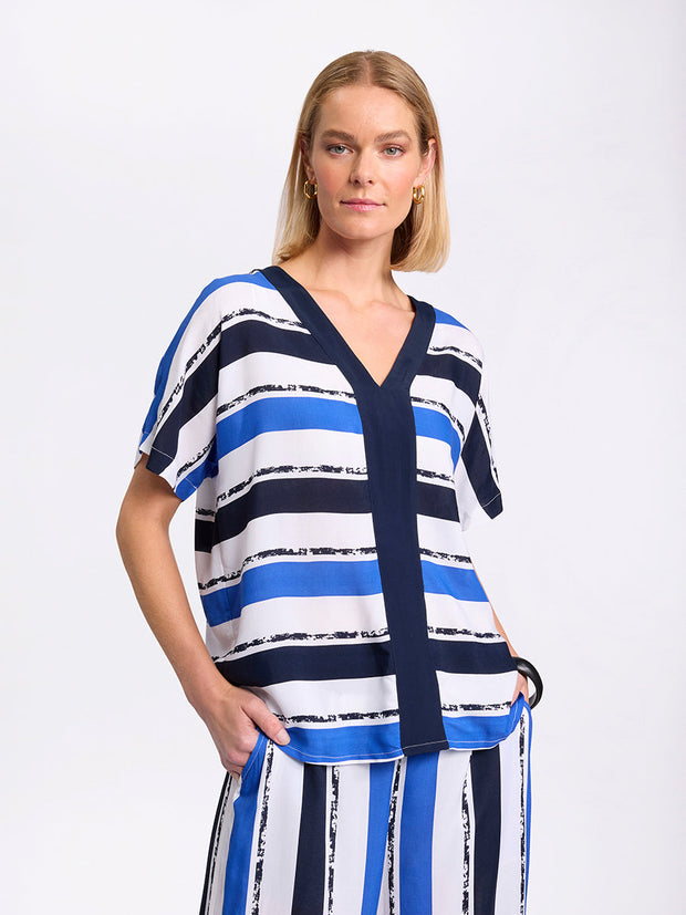 Top - S/S Blue Stripe by MARCO POLO