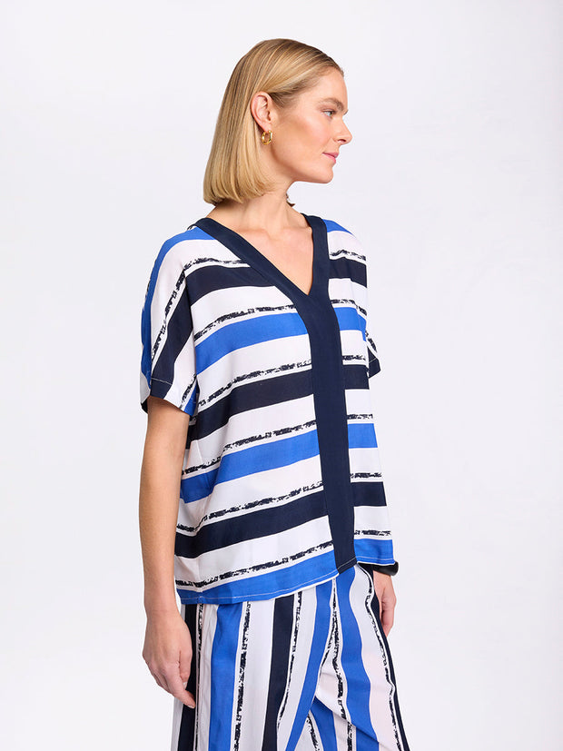 Top - S/S Blue Stripe by MARCO POLO