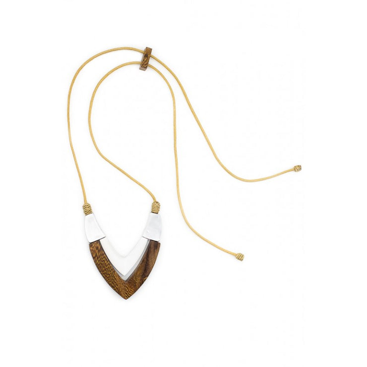 Necklace - Hayman V Cut Wooden Pendant